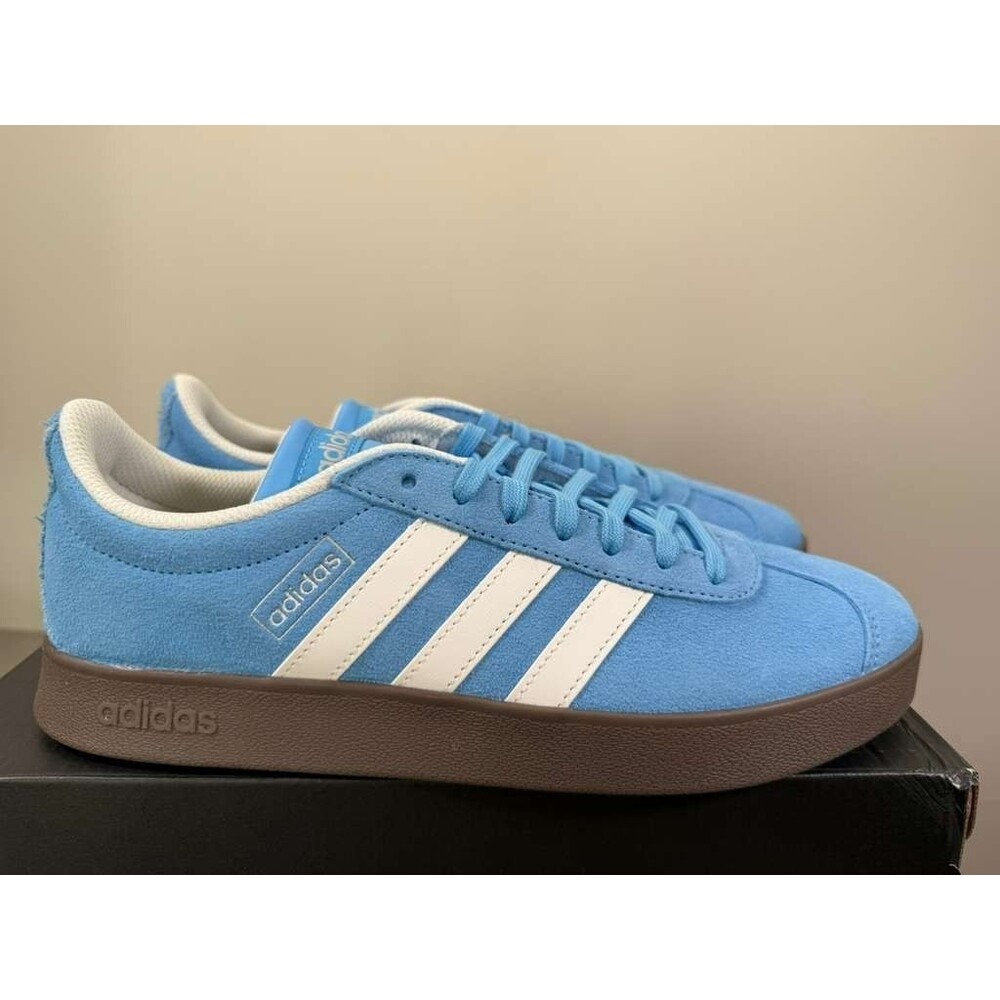 Adidas VL Court 2.0 Semi Blue Burst Gum Shoes JI0496 Men's Size 8.5